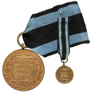 PRL, medaila Za zásluhy v poli slávy + miniatúra