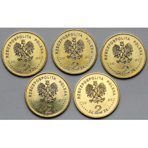 2 gold 2003 Poznan, set (5pcs)