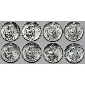 Rybár 5 zlotých 1959-1973 - mincovňa (8ks)