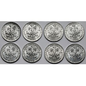 Rybár 5 zlotých 1959-1973 - mincovňa (8ks)