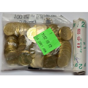Roll of 2 pennies 1991 and bag of 5 pennies 2013 Royal Mint (2pc)