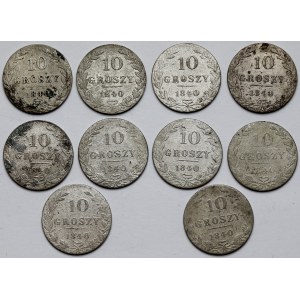 10 pennies 1840 MW, set (10pcs)