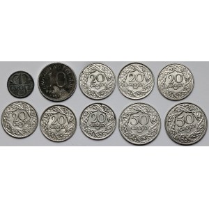 10 feniků 1917 a 1-50 grošů 1923-1939 (10ks)