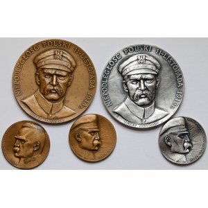 Medaillen, Jozef Pilsudski (5 Stück)