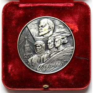 Rusko, ZSSR, medaila 1967 - 50 rokov sovietskej moci - STRIEBORNÁ