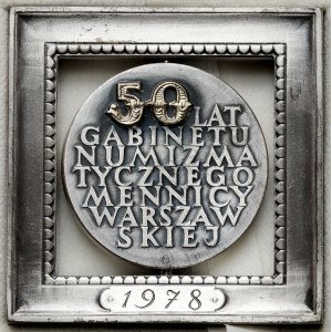 Medaila k 50. výročiu založenia Numizmatického kabinetu Varšavskej mincovne 1978
