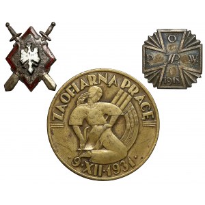II RP, odznaka i miniatury, zestaw (3szt)