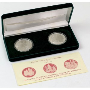 SILVER medals - 200th anniversary of Adam Mickiewicz's birth (2pcs)