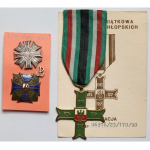 PRL, Odznaka, Krzyż Batalionu Chłopskich + przypinki