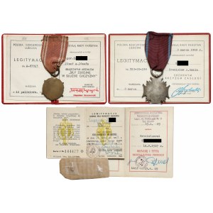 People's Republic of Poland, set of medals + ID cards, set (4pcs)
