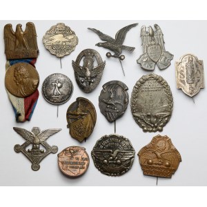 Súprava pamätných odznakov - hlavne organizácia Falcon (14ks)