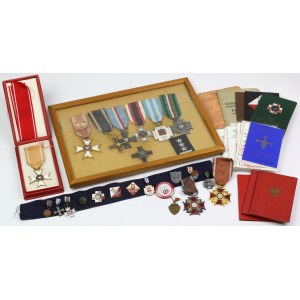 A set of post-war medals and badges, including numerous veteran medals