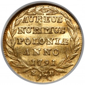 Poniatowski, Ducat 1791 EB - se stuhou