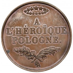 Medaila, a L'Heroique Pologne (Hrdinské Poľsko) 1831