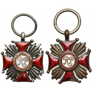 Second Republic, Silver Cross of Merit - miniatures, set (2pcs)