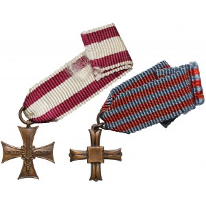 PSZnZ, Kříž za statečnost a Kříž Monte Cassino, sada miniatur (2ks)
