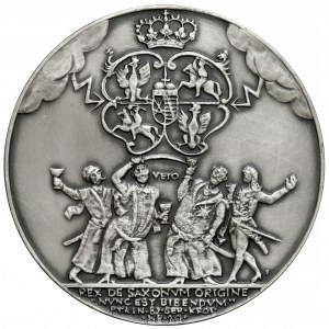 SILBERNE Medaille, königliche Serie - August III Sas