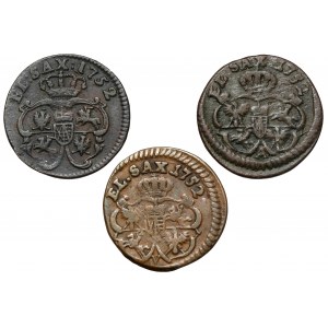 August III Sas, Grünthal and Gubin 1752 shellacs, set (3pcs)