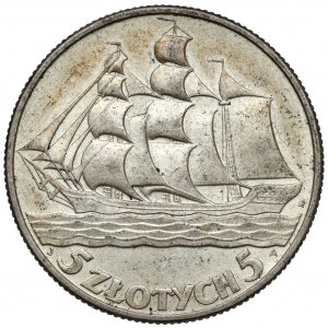 Żaglowiec 5 złotych 1936