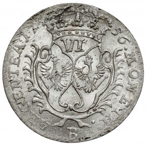 Sliezsko, Fridrich II Veľký, šesťcentovka 1756-B, Vroclav