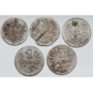 Germany, Prussia, 6 pennies 1695-1709, set (5pcs)
