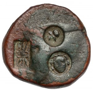 Grécko, Pont, časy Mithridata VI (~130-100 pred n. l.) AE25 - kontramarkovaný