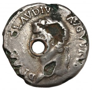 Claudius (41-54 n. l.) Subaeratus posmrtný denár - razený počas vlády cisára Nera