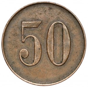 Rusko, Lovecký spolek, žeton 1872 - nominální hodnota 50
