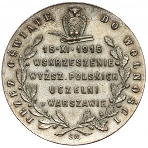 Medal, Opening of Warsaw University 1915