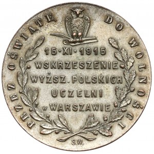 Medal, Otwarcie Uniwersytetu Warszawskiego 1915