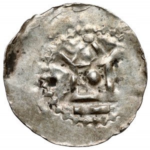 Otto III and Adelaide (983-1002), Denarius with shrine