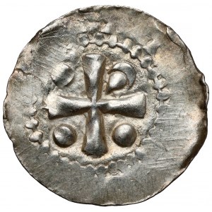 Otto III and Adelaide (983-1002), Denarius with shrine