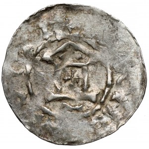 Otto III and Adelaide (983-1002), Denarius with shrine