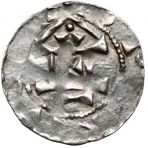 Otto III and Adelaide (983-1002), Denarius with shrine