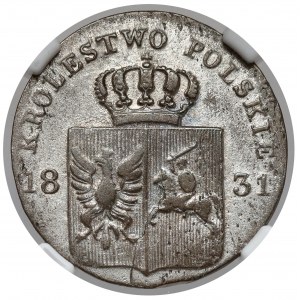 November Uprising, 10 pennies 1831 KG - bent - HYBRYDA