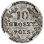 November Uprising, 10 pennies 1831 KG - bent - HYBRYDA