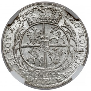 Augustus III Sas, Leipzig 1753 double gold coin - 8 GR - massive