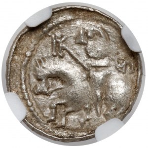 Boleslaw II the Bold, Denarius with rider - lying S