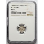 Boleslaw II the Bold, Denarius with rider - lying S