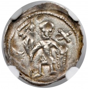 Boleslaw IV the Curly, Denarius - Two behind the table - ★ - ✚