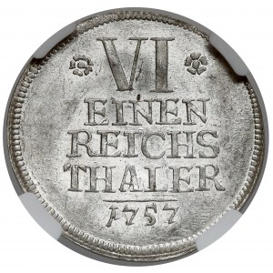 Brandenburg-Ansbach, Alexander, 1/6 thaler 1757