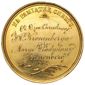 Medal chrzcielny 1882 - ZŁOTO - Maria Władysława Kronenberg