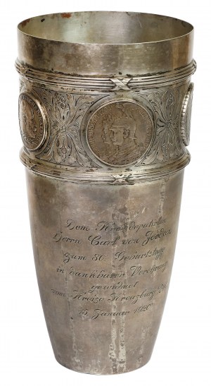 Kluczbork, Puchar z monetami dla Carla von Jordansa 1920