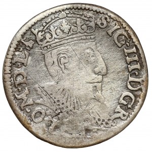 Sigismund III Vasa, Trojak Olkusz 1595 - mark on Av.