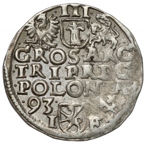 Sigismund III. Wasa, Trojak Poznań 1593 - breites Gesicht