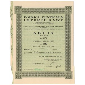 Poľská centrála dovozu kávy, 500 zl 1933