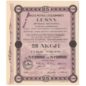 Forstwirtschaft und Exporte, Em.3, 25x 1.000 mkp 1922