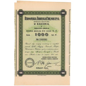 Radom Chemical Factory, Em.3, 1,000 mkp 1923