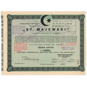 ST. MAJEWSKI Tow. Akc. Fabryk Ołówków, Em.1, 600 zł 1931