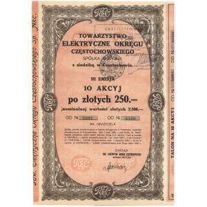 Tow. Elektryczne Okręgu Częstochowskiego, Em.3, 10x 250 zl.